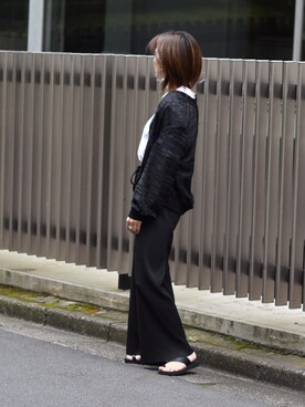「トングサンダル」｜「アイテム（ブルゾン）」を使った、Ayaさん（レディース・151cm）の夏コーディネート