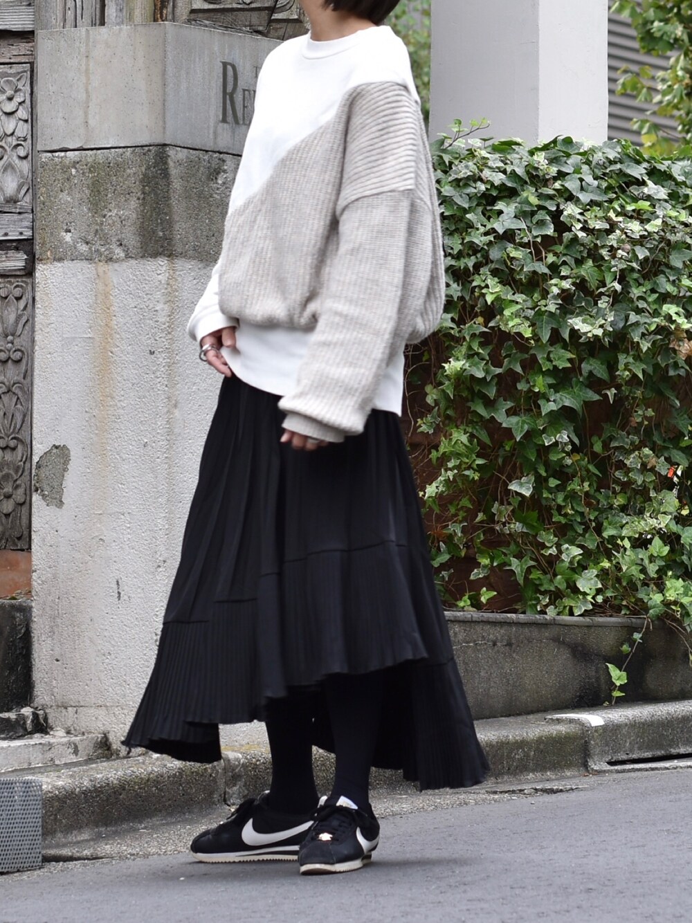 Ameri（アメリ）の「UNUSUAL KNIT SWEAT（Tシャツ/カットソー