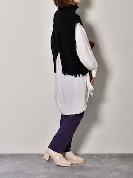 「STUDIOUS(ステュディオス)のアイテム(ベスト)」を使った、Ayaさん(レディース・151cm)の秋コーディネート