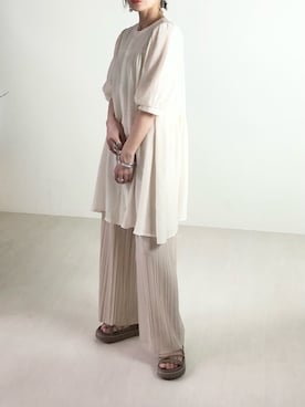 「RETRO GIRL（レトロガール）のアイテム（チュニック）」を使った、Ayaさん（レディース・151cm）の春コーディネート