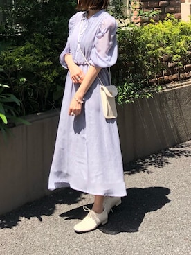 「シアーワンピース」｜「アイテム（その他シューズ）」を使った、Ayaさん（レディース・151cm）の春コーディネート