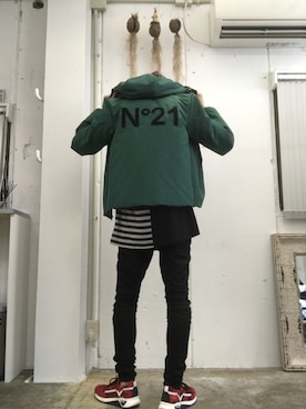 「N°21（ヌメロ ヴェントゥーノ）のアイテム（ジャケット/アウター）」を使った、hiroseさん（メンズ・173cm）の秋コーディネート