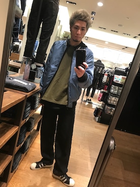「DIESEL（ディーゼル）のアイテム（ミリタリージャケット）」を使った、hiroseさん（メンズ・173cm）の冬コーディネート