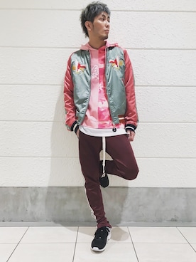 「JK」｜「アイテム（パーカー）」を使った、hiroseさん（メンズ・174cm）の春コーディネート