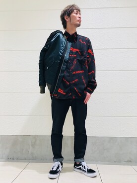 「DIESEL（ディーゼル）のアイテム（MA-1）」を使った、hiroseさん（メンズ・174cm）の夏コーディネート