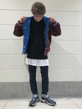 「JK」｜「アイテム（スタジャン）」を使った、hiroseさん（メンズ・174cm）の夏コーディネート