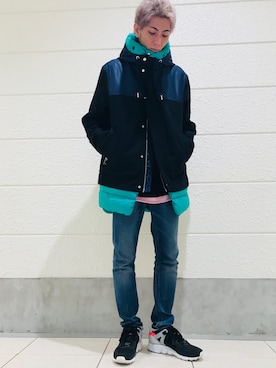 「sneakers」｜「アイテム（その他アウター）」を使った、hiroseさん（メンズ・174cm）の秋コーディネート