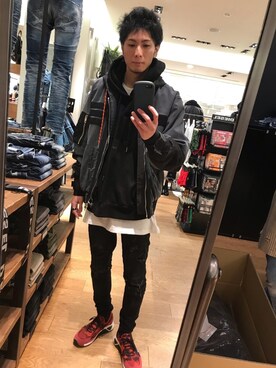 「sneakers」｜「アイテム（デニムジャケット）」を使った、hiroseさん（メンズ・174cm）の秋コーディネート