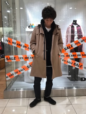 「DIESEL（ディーゼル）のアイテム（トレンチコート）」を使った、hiroseさん（メンズ・174cm）の冬コーディネート