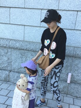 「roots（ルーツ）のアイテム（帽子）」を使った、Eva     Wangさん（レディース・170cm）の冬コーディネート