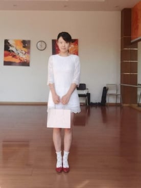 「H&M（エイチ・アンド・エム）のアイテム（チュニック）」を使った、佳子Kakoさん（レディース・165cm）の夏コーディネート