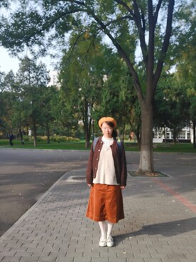 「BOINAS ELOSEGUI（ボイナスエロセギ）のアイテム」を使った、佳子Kakoさん（レディース・165cm）の秋コーディネート