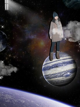 「HOWL（ハウル）のアイテム」を使った、佳子Kakoさん（レディース・165cm）の冬コーディネート