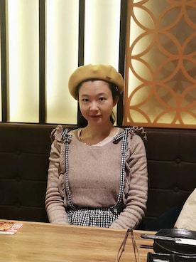 「アイテム（ヘアピン）」を使った、佳子Kakoさん（レディース・165cm）の冬コーディネート