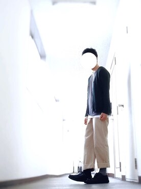 「45R（フォーティファイブアール）のアイテム（チノパンツ）」を使った、you1さん（メンズ・165cm）の秋コーディネート