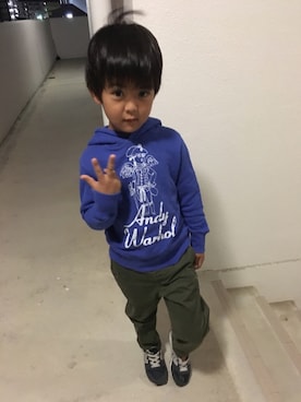「5歳」｜「アイテム（カーゴパンツ）」を使った、kenppyさん（キッズ・120cm）の秋コーディネート