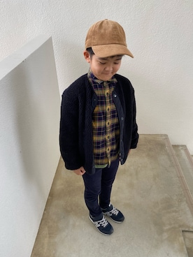 「FREAK'S STORE（フリークスストア）のアイテム（帽子）」を使った、kenppyさん（キッズ・125cm）の冬コーディネート