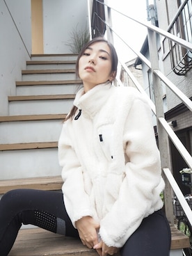 「サステナブル」｜「アイテム（ブルゾン）」を使った、PHFさん（レディース・165cm）の秋コーディネート