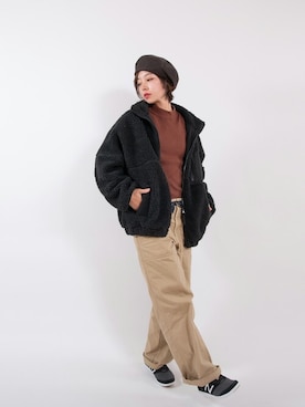 「サステナブル」｜「アイテム（ブルゾン）」を使った、PHFさん（レディース・160cm）の秋コーディネート