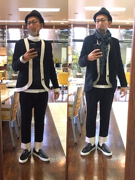 「JUN OKAMOTO（ジュンオカモト）のアイテム（パンツ）」を使った、masayan さん（メンズ・171cm）の冬コーディネート