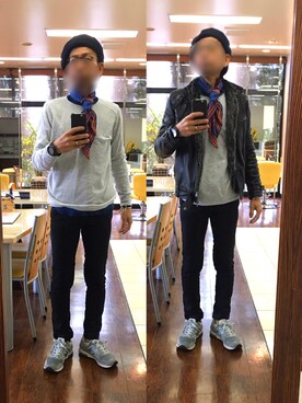 「SLICK（スリック）のアイテム（ライダースジャケット）」を使った、masayan さん（メンズ・171cm）の冬コーディネート