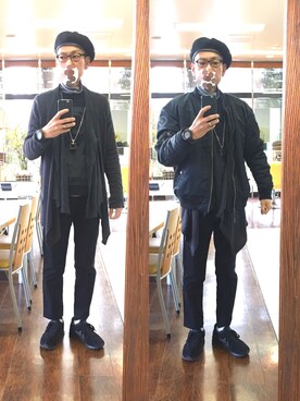 「CLANE（クラネ）のアイテム（ミリタリージャケット）」を使った、masayan さん（メンズ・171cm）の冬コーディネート