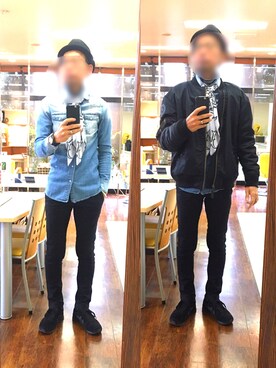 「CLANE（クラネ）のアイテム（ミリタリージャケット）」を使った、masayan さん（メンズ・171cm）の冬コーディネート