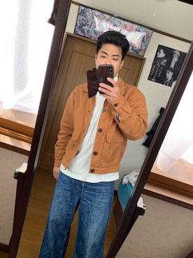「部屋撮り」｜「アイテム（カバーオール）」を使った、Masatoさん（メンズ・170cm）の春コーディネート