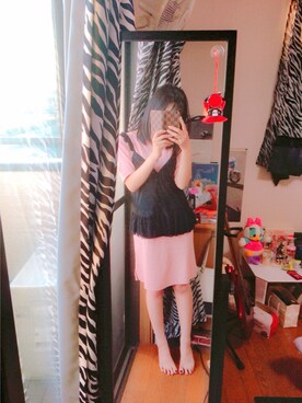 「mina（ミーナ）のアイテム」を使った、玲花さん（レディース・152cm）の夏コーディネート