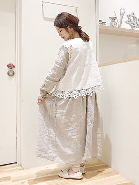 「サマンサモスモス」｜「アイテム（スリッポン）」を使った、おーたけ☺︎さん（レディース・155cm）の春コーディネート