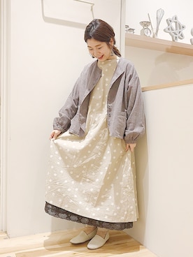 「サマンサモスモス」｜「アイテム（スリッポン）」を使った、おーたけ☺︎さん（レディース・155cm）の春コーディネート