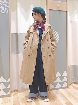 「Samansa Mos2（サマンサ モスモス）のアイテム（トレンチコート）」を使った、おーたけ☺︎さん（レディース・155cm）の秋コーディネート