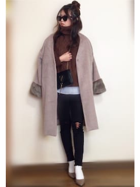 「EGOIST（エゴイスト）のアイテム（レッグウェア）」を使った、Miiさん（レディース・159cm）の冬コーディネート