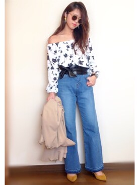 「サッシュベルト」｜「アイテム（トレンチコート）」を使った、Miiさん（レディース・159cm）の春コーディネート