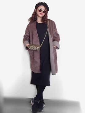 「アウターフェス2017」｜「アイテム（その他アウター）」を使った、Miiさん（レディース・159cm）の冬コーディネート