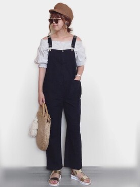 「Daniel Wellington（ダニエルウェリントン）の販売終了 クラシックペティット ボンダイ 32mm（アナログ腕時計）」を使った、Miiさん（レディース・159cm）の夏コーディネート