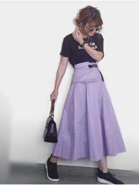 「EGOIST（エゴイスト）のアイテム（Tシャツ/カットソー）」を使った、Miiさん（レディース・159cm）の夏コーディネート