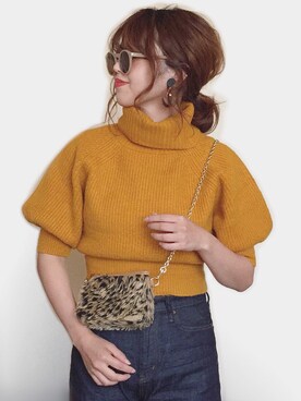 「マスタードイエロー」｜Miiさん（レディース・159cm）の秋コーディネート