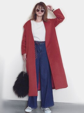 「SonnyLabel」｜「アイテム（チェスターコート）」を使った、Miiさん（レディース・159cm）の秋コーディネート