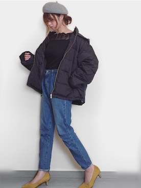 「EGOIST（エゴイスト）のアイテム（デニムパンツ）」を使った、Miiさん（レディース・159cm）の秋コーディネート