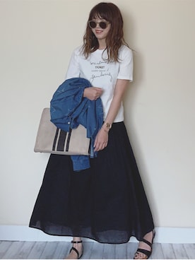 「リップスター」｜「アイテム（腕時計）」を使った、Miiさん（レディース・159cm）の春コーディネート