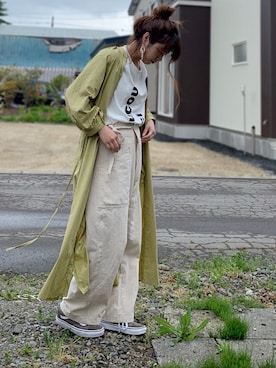 「オールドスクール」｜「アイテム（シャツワンピース）」を使った、Miiさん（レディース・159cm）の春コーディネート