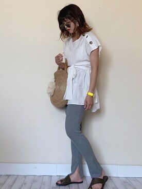 「SaaCha（サーチャ）のアイテム」を使った、Miiさん（レディース・160cm）の夏コーディネート