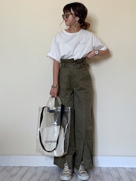 「LIBRÉM（リブレム）のアイテム（パンツ）」を使った、Miiさん（レディース・160cm）の夏コーディネート