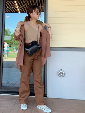 「ビッグシャツ」｜「アイテム（腕時計）」を使った、Miiさん（レディース・159cm）の夏コーディネート