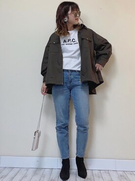 Miiさんの「STYLE BAR×FREAK'S STORE/スタイルバー　MILITARY TWILL FLARE BLOUSON/ミリタリーフレアーブルゾン」を使ったコーディネート