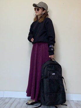 「Lee（リー）のアイテム（バックパック/リュック）」を使った、Miiさん（レディース・159cm）の秋コーディネート