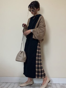 「LIBRÉM（リブレム）のアイテム」を使った、Miiさん（レディース・159cm）の秋コーディネート