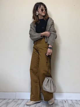「SonnyLabel」｜「アイテム（アナログ腕時計）」を使った、Miiさん（レディース・159cm）の秋コーディネート