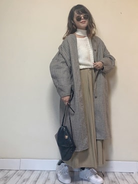 「スカーチョ」｜「アイテム（その他アウター）」を使った、Miiさん（レディース・159cm）の秋コーディネート